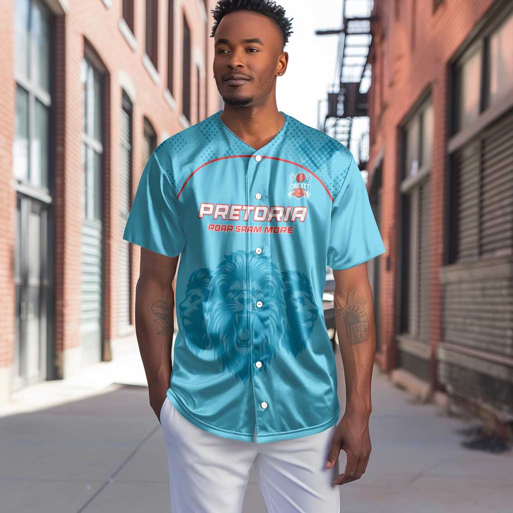 Custom Afro South Africa Cricket Baseball Jersey Roar Saam More - This Is Pretoria LT15