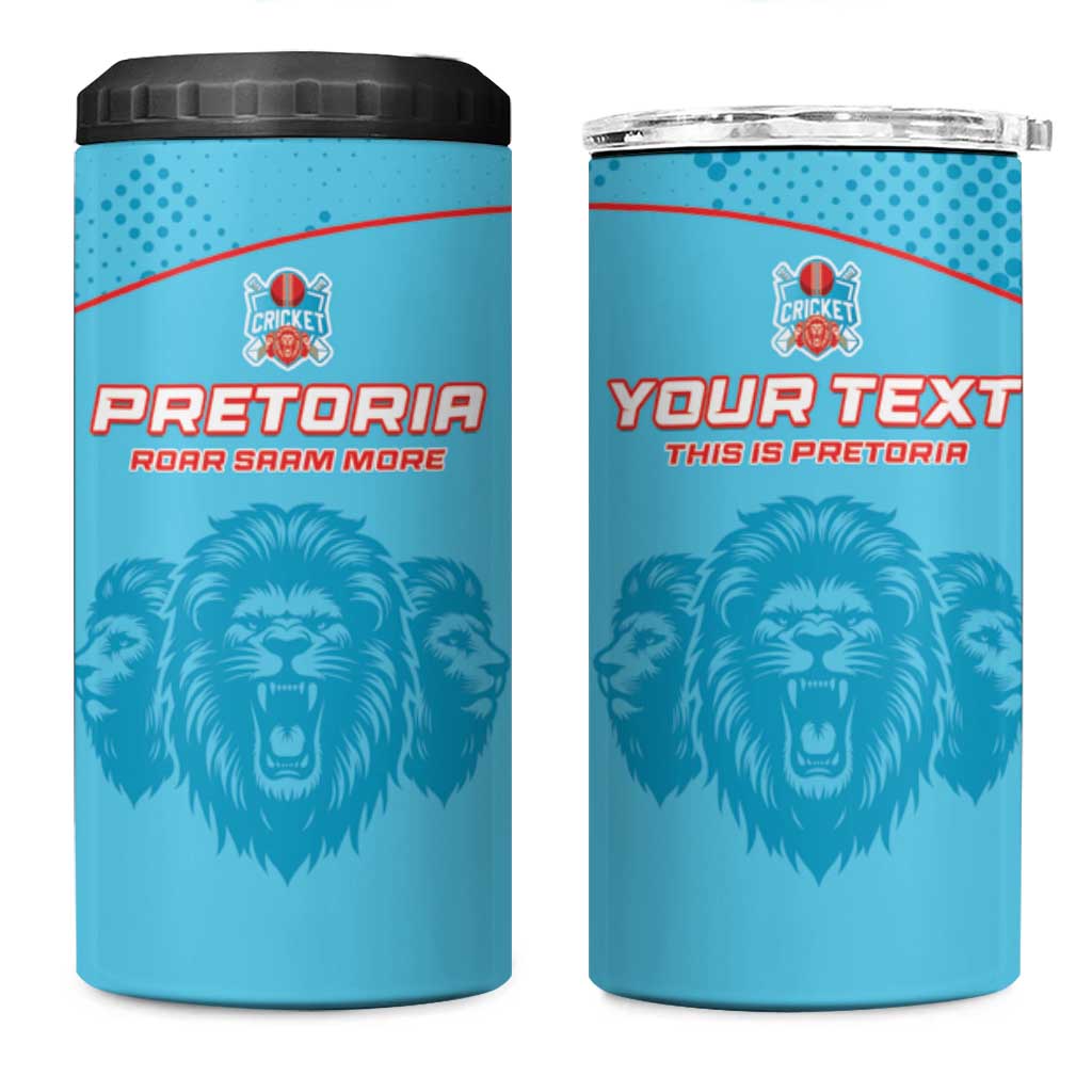 Custom Afro South Africa Cricket 4 in 1 Can Cooler Tumbler Roar Saam More - This Is Pretoria LT15