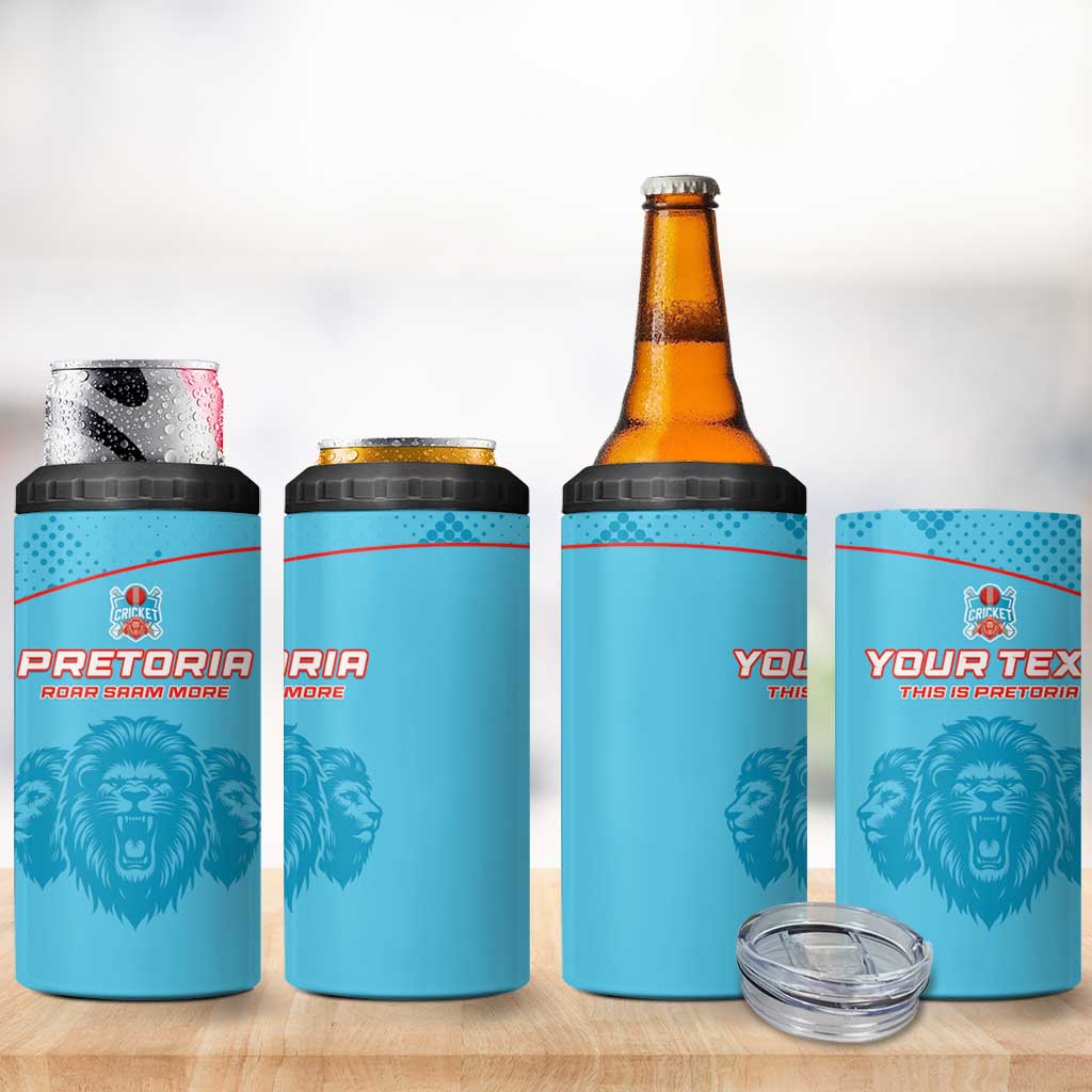 Custom Afro South Africa Cricket 4 in 1 Can Cooler Tumbler Roar Saam More - This Is Pretoria LT15