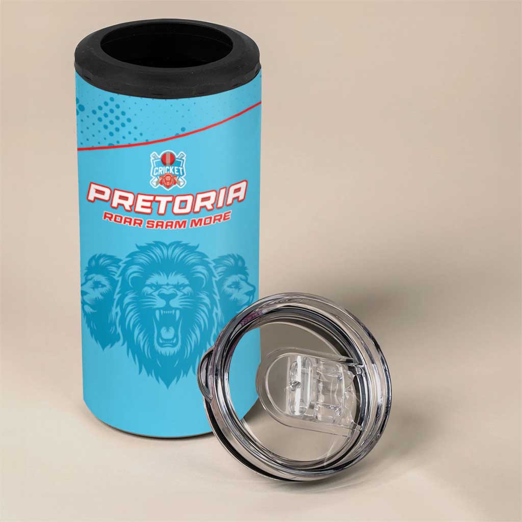 Custom Afro South Africa Cricket 4 in 1 Can Cooler Tumbler Roar Saam More - This Is Pretoria LT15
