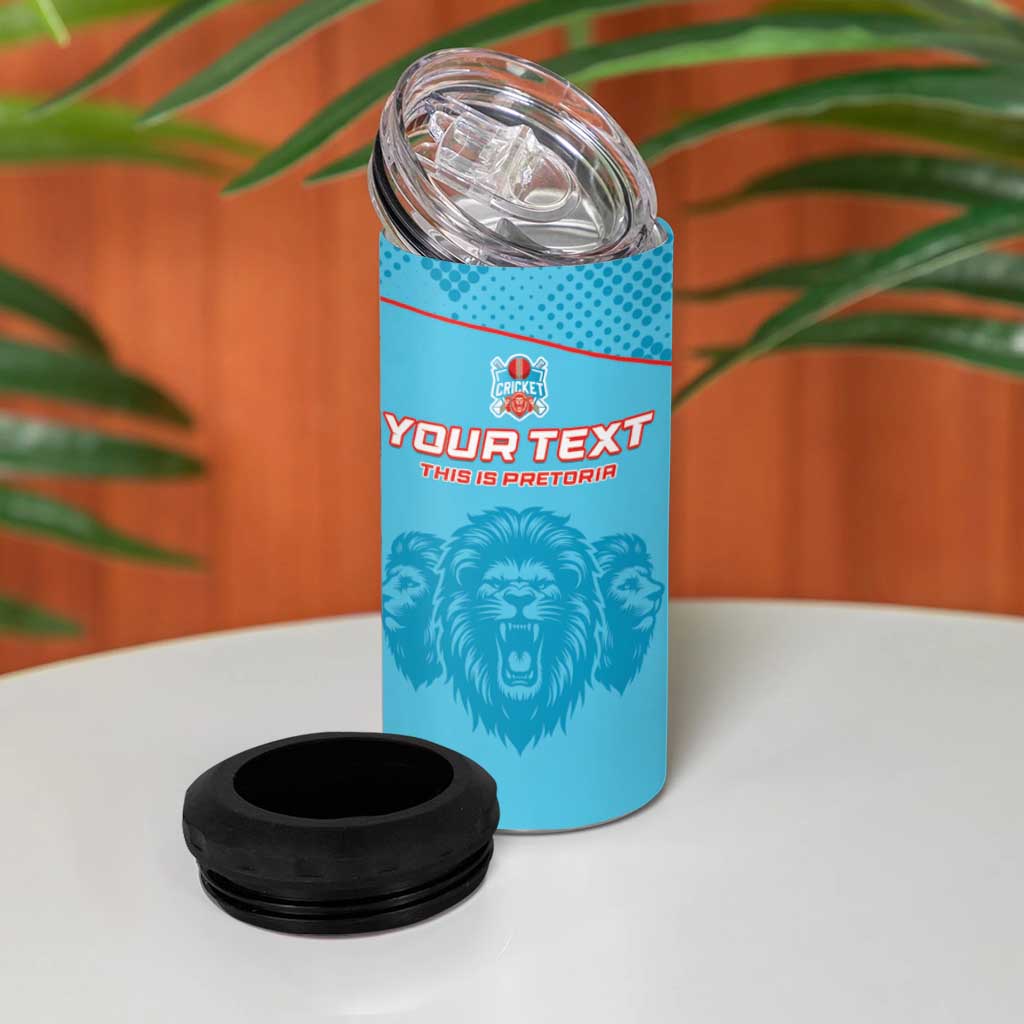 Custom Afro South Africa Cricket 4 in 1 Can Cooler Tumbler Roar Saam More - This Is Pretoria LT15
