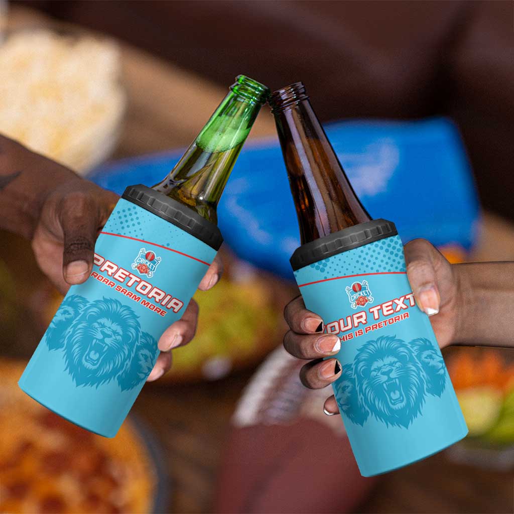 Custom Afro South Africa Cricket 4 in 1 Can Cooler Tumbler Roar Saam More - This Is Pretoria LT15