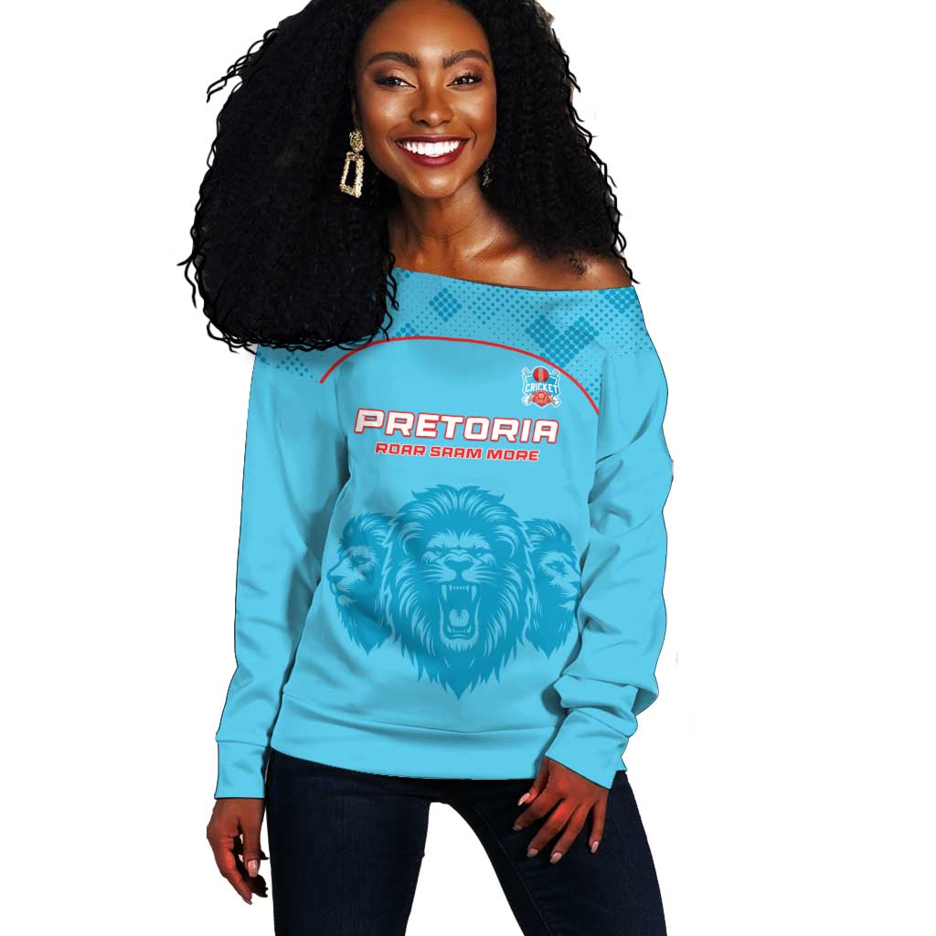 Custom Afro South Africa Cricket Off Shoulder Sweater Roar Saam More - This Is Pretoria LT15