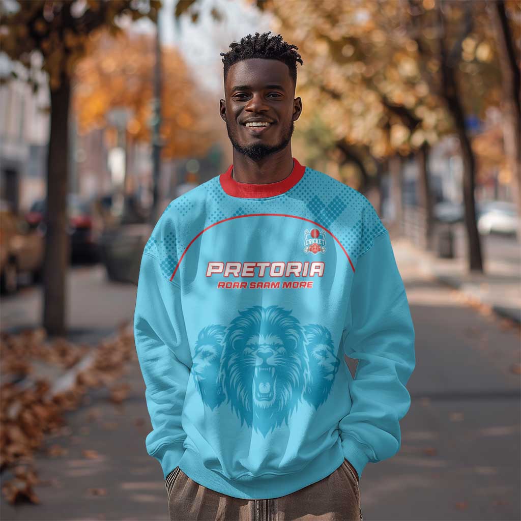 Custom Afro South Africa Cricket Sweatshirt Roar Saam More - This Is Pretoria LT15