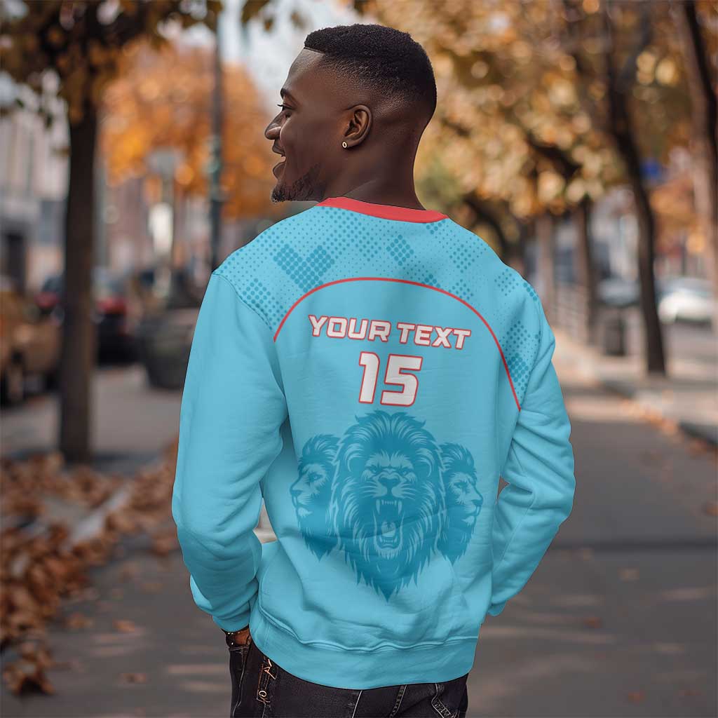 Custom Afro South Africa Cricket Sweatshirt Roar Saam More - This Is Pretoria LT15