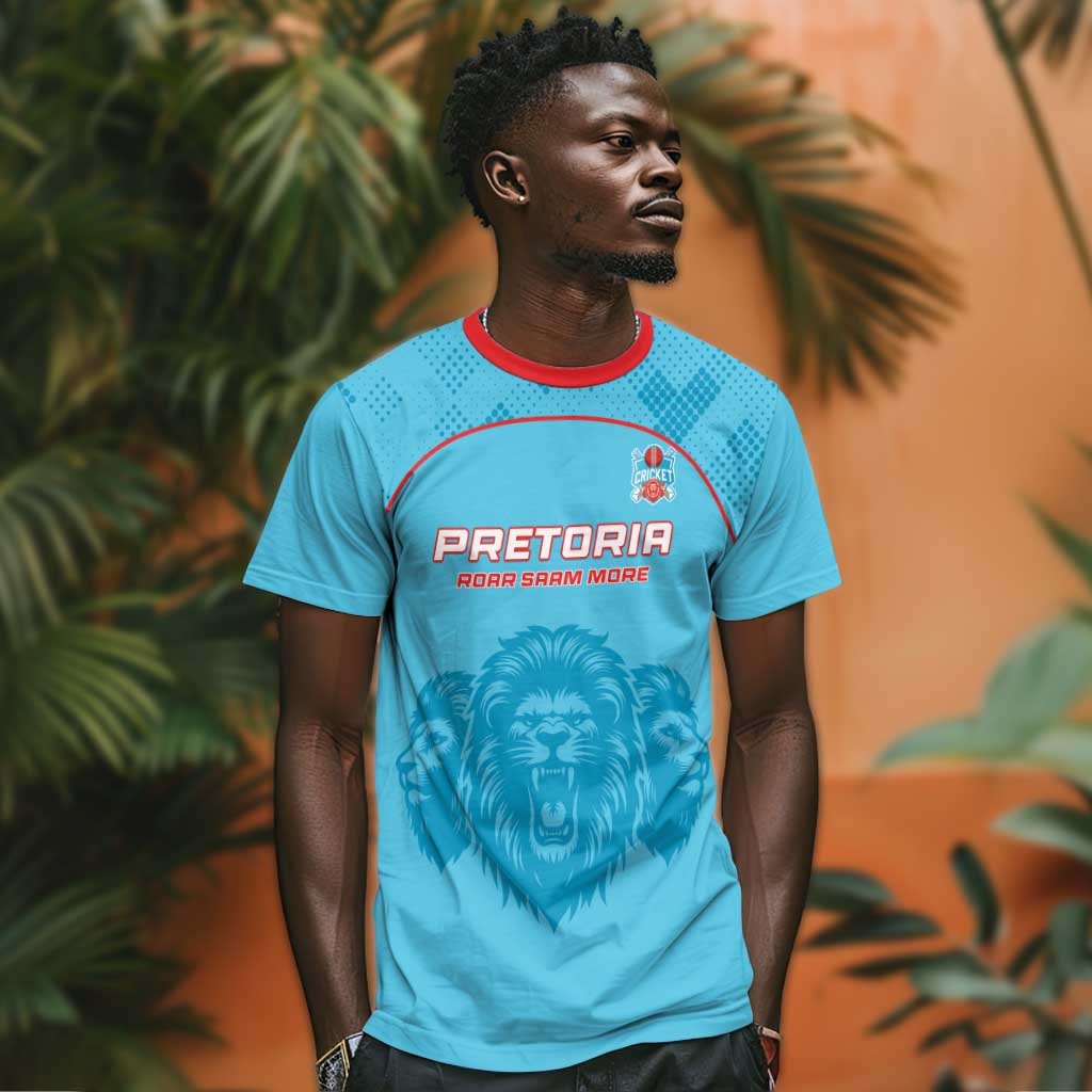 Custom Afro South Africa Cricket T shirt Roar Saam More - This Is Pretoria LT15