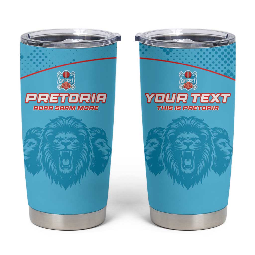 Custom Afro South Africa Cricket Tumbler Cup Roar Saam More - This Is Pretoria LT15