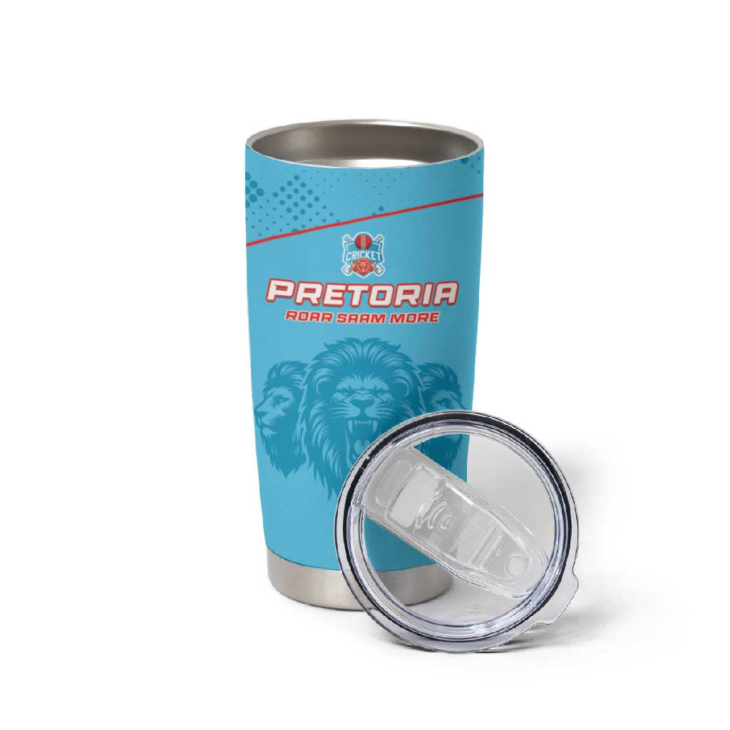 Custom Afro South Africa Cricket Tumbler Cup Roar Saam More - This Is Pretoria LT15