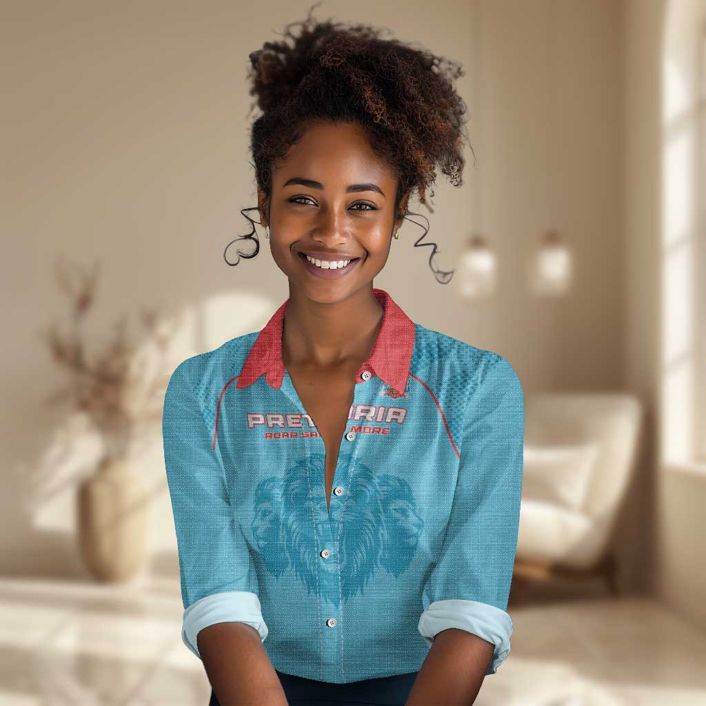Custom Afro South Africa Cricket Women Casual Shirt Roar Saam More - This Is Pretoria LT15