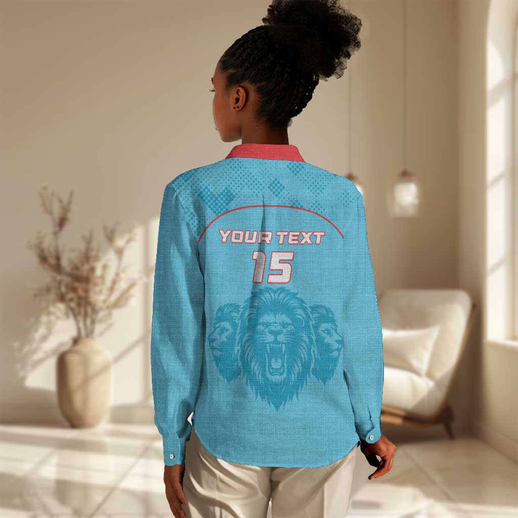 Custom Afro South Africa Cricket Women Casual Shirt Roar Saam More - This Is Pretoria LT15