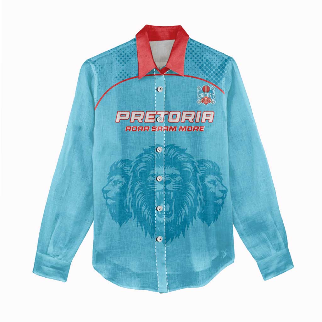 Custom Afro South Africa Cricket Women Casual Shirt Roar Saam More - This Is Pretoria LT15