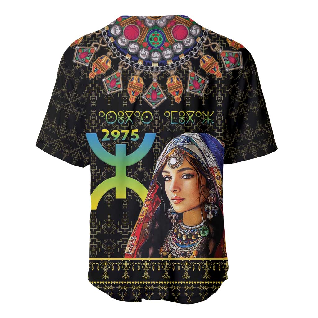 Assegwas Ameggaz Yennayer Baseball Jersey Women Amazigh - Berber Pattern LT15
