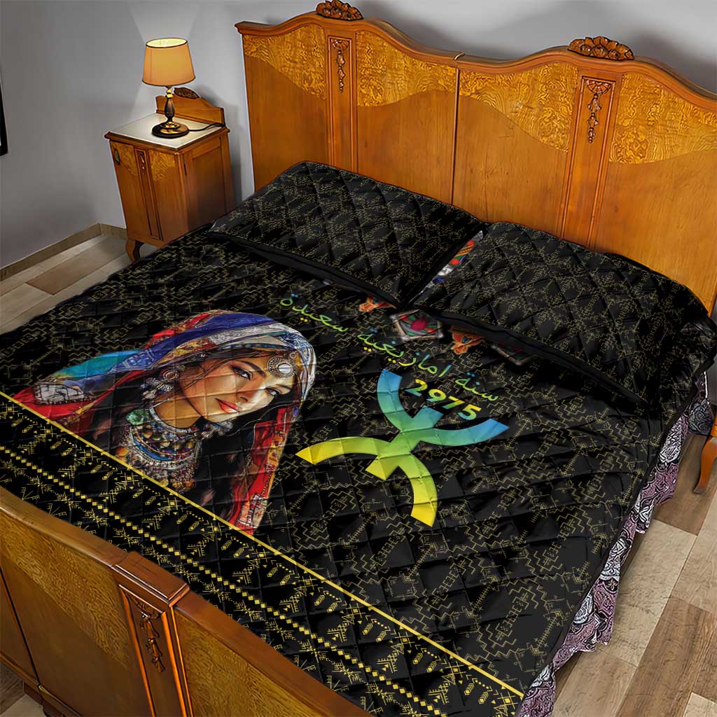 Assegwas Ameggaz Yennayer Quilt Bed Set Women Amazigh - Berber Pattern LT15