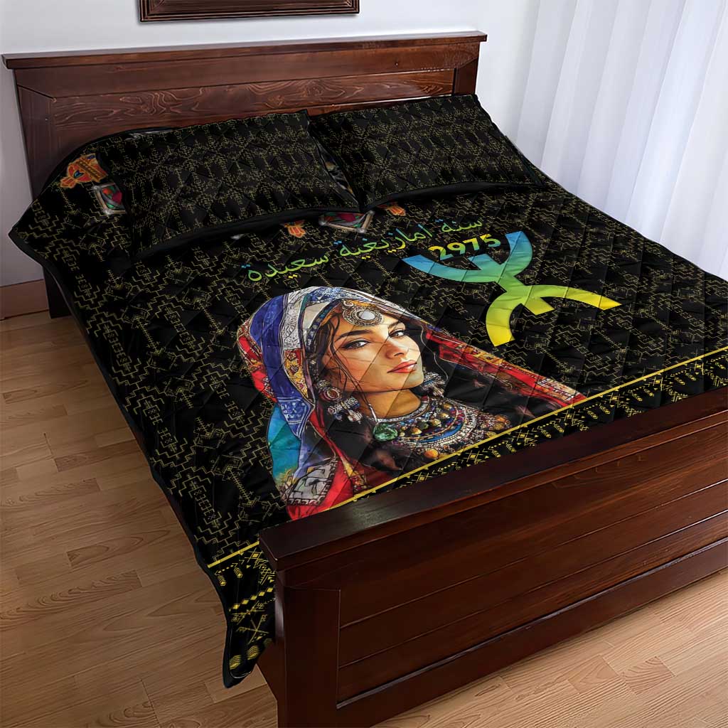 Assegwas Ameggaz Yennayer Quilt Bed Set Women Amazigh - Berber Pattern LT15