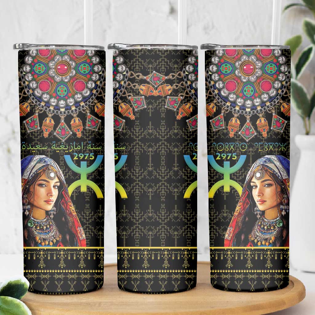 Assegwas Ameggaz Yennayer Skinny Tumbler Women Amazigh - Berber Pattern LT15