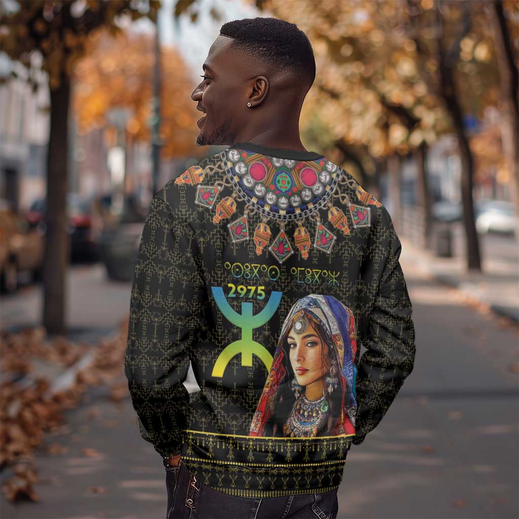 Assegwas Ameggaz Yennayer Sweatshirt Women Amazigh - Berber Pattern LT15