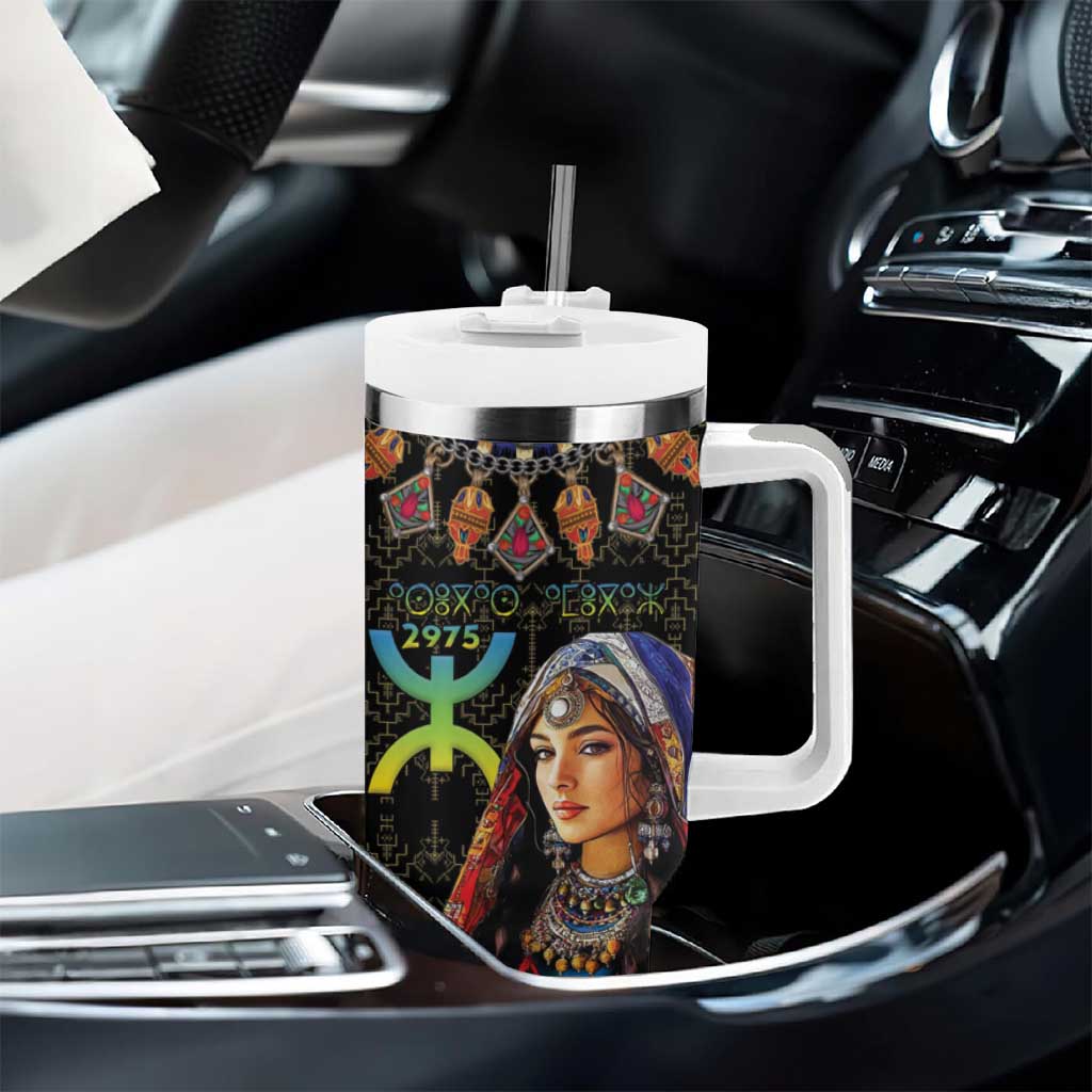 Assegwas Ameggaz Yennayer Tumbler With Handle Women Amazigh - Berber Pattern LT15