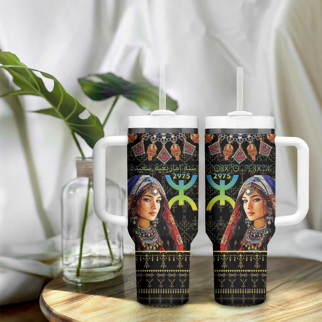 Assegwas Ameggaz Yennayer Tumbler With Handle Women Amazigh - Berber Pattern LT15