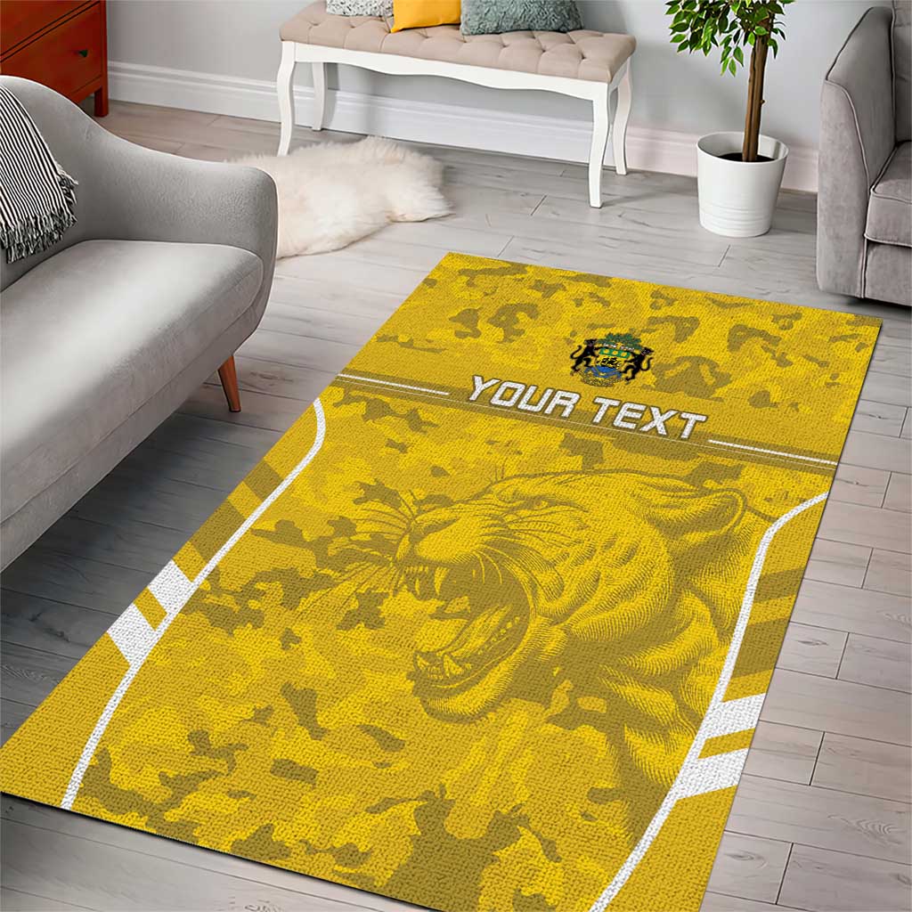 Custom Gabon Football Area Rug Go Les Pantheres LT15