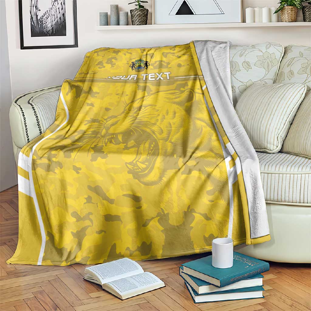 Custom Gabon Football Blanket Go Les Pantheres LT15
