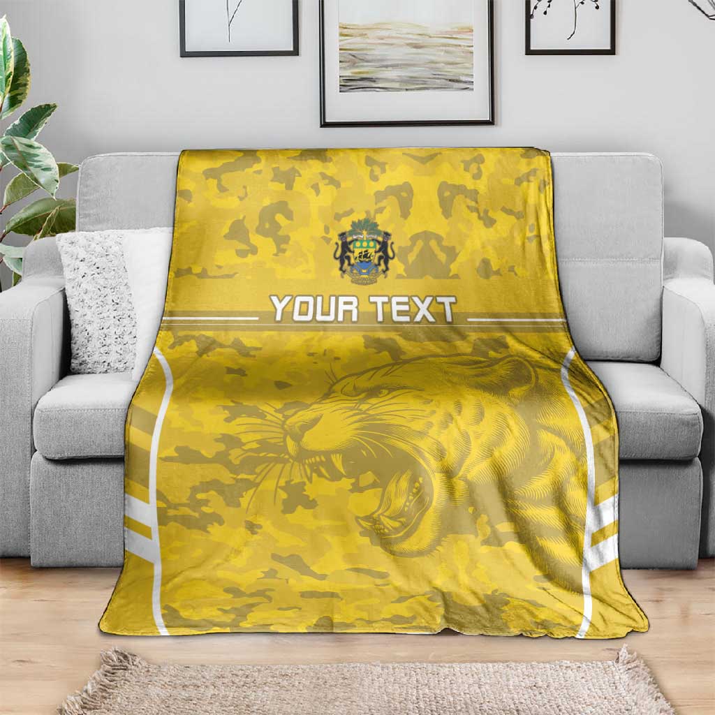 Custom Gabon Football Blanket Go Les Pantheres LT15