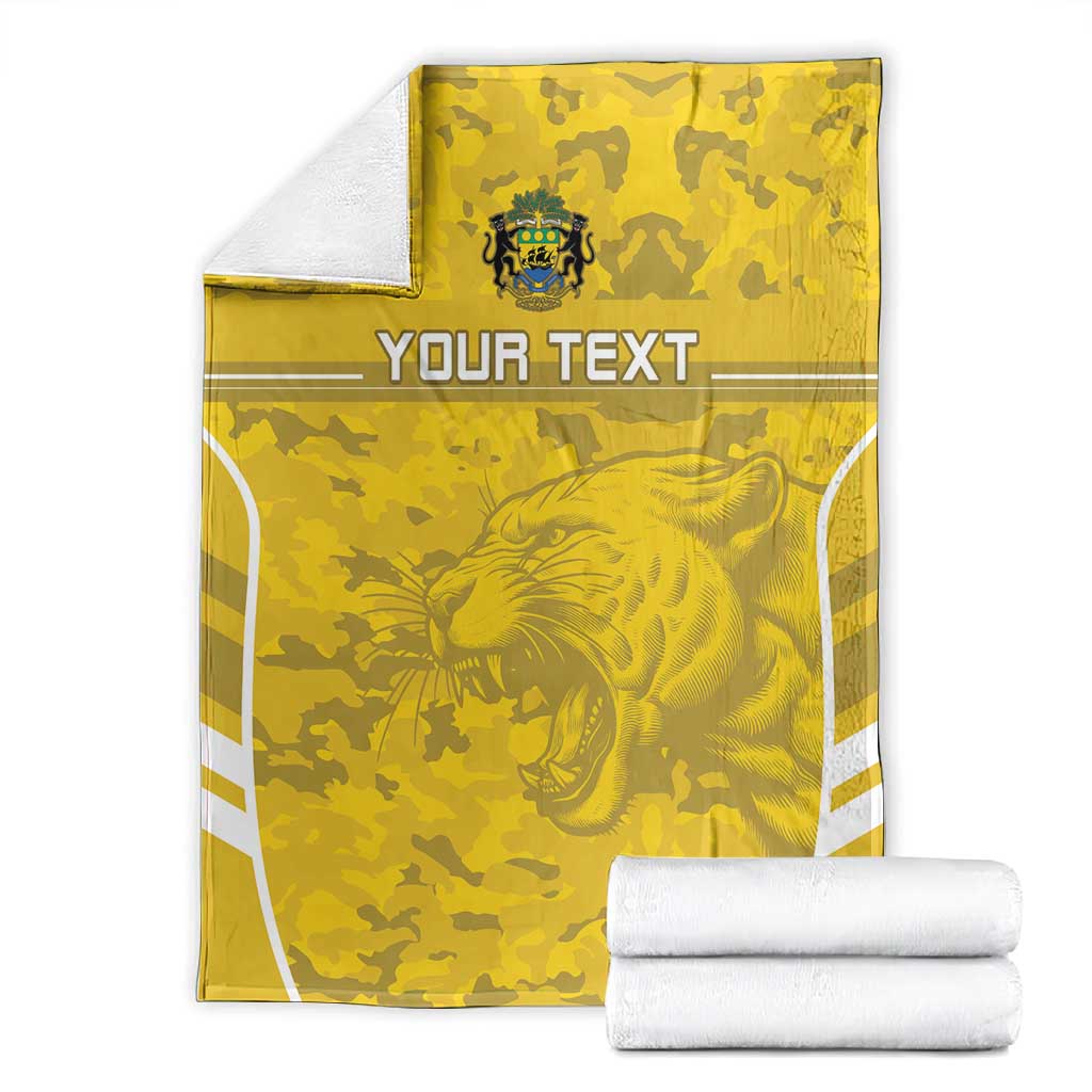 Custom Gabon Football Blanket Go Les Pantheres LT15