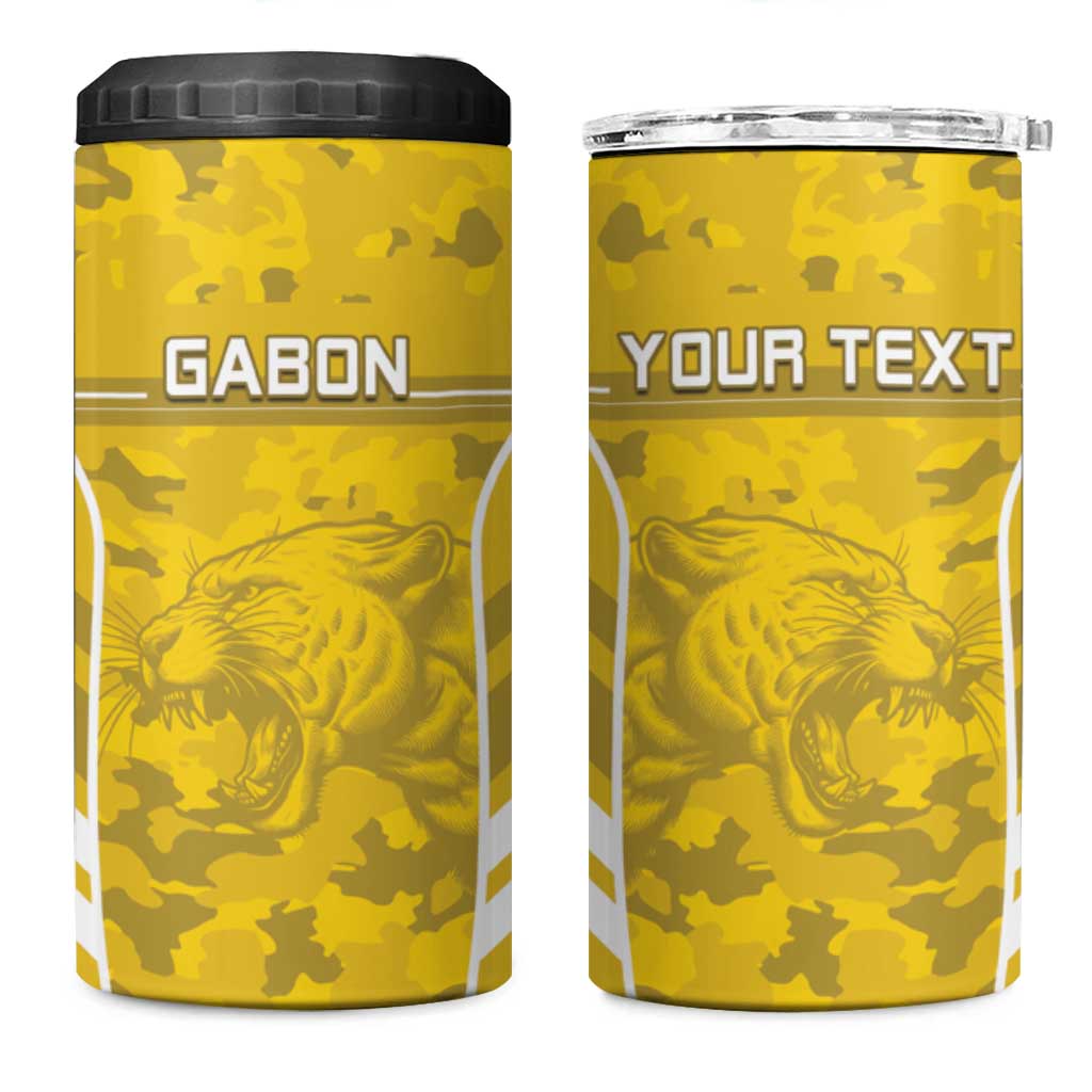 Custom Gabon Football 4 in 1 Can Cooler Tumbler Go Les Pantheres LT15