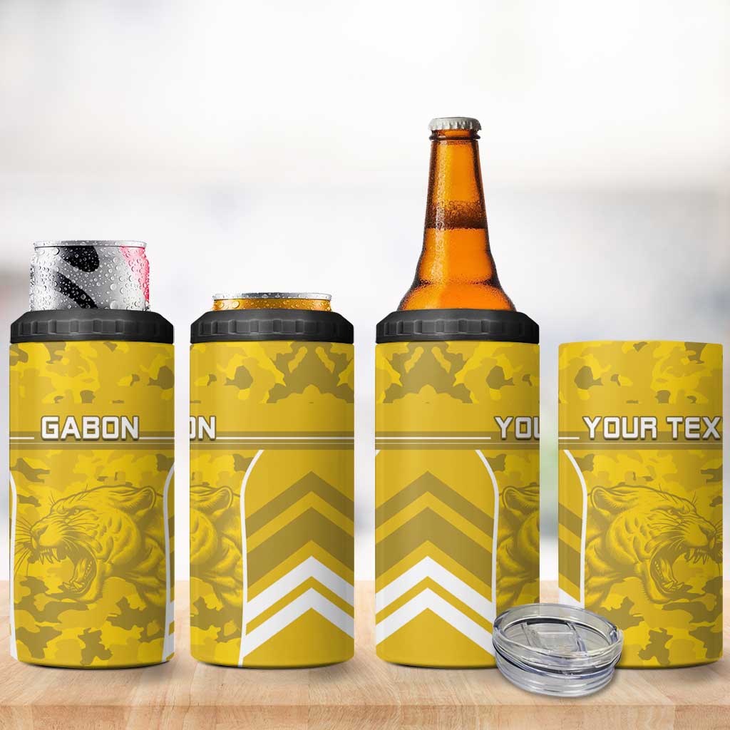 Custom Gabon Football 4 in 1 Can Cooler Tumbler Go Les Pantheres LT15