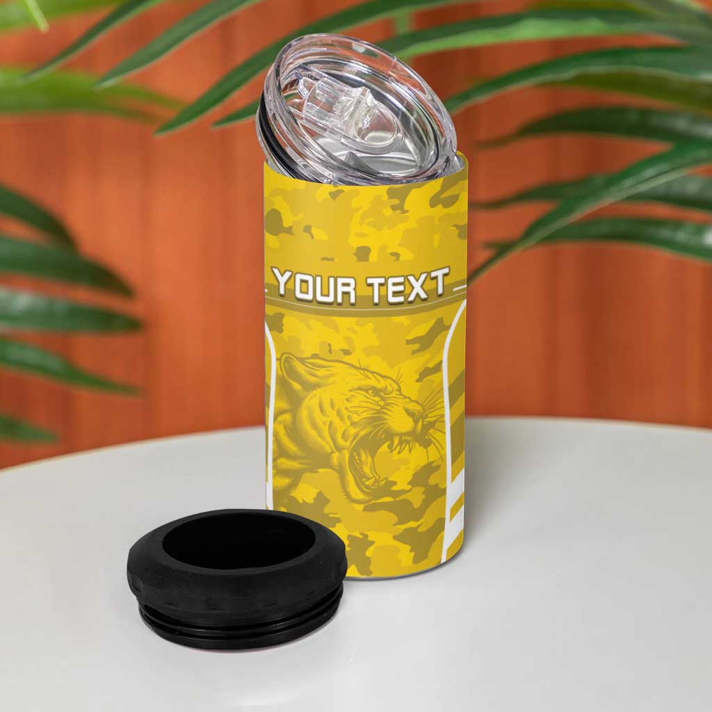 Custom Gabon Football 4 in 1 Can Cooler Tumbler Go Les Pantheres LT15