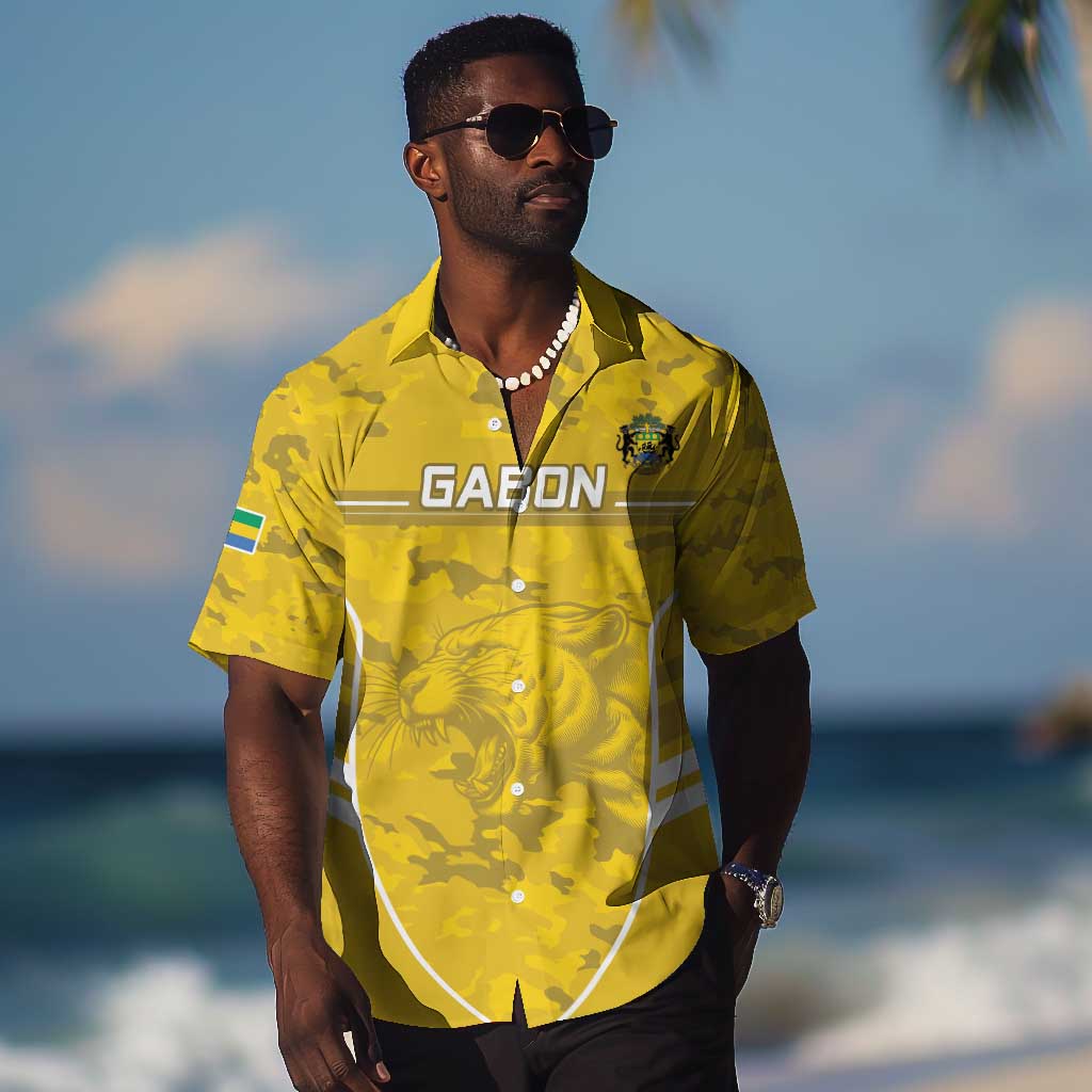 Custom Gabon Football Hawaiian Shirt Go Les Pantheres LT15