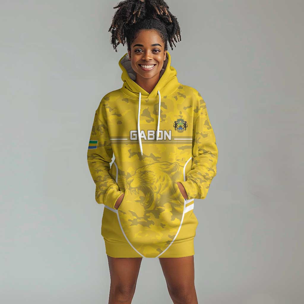 Custom Gabon Football Hoodie Dress Go Les Pantheres LT15