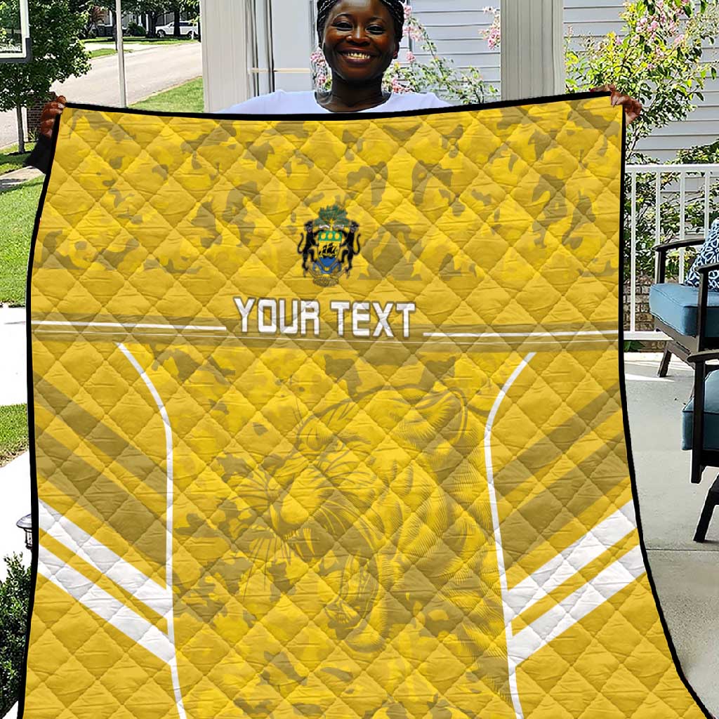 Custom Gabon Football Quilt Go Les Pantheres LT15