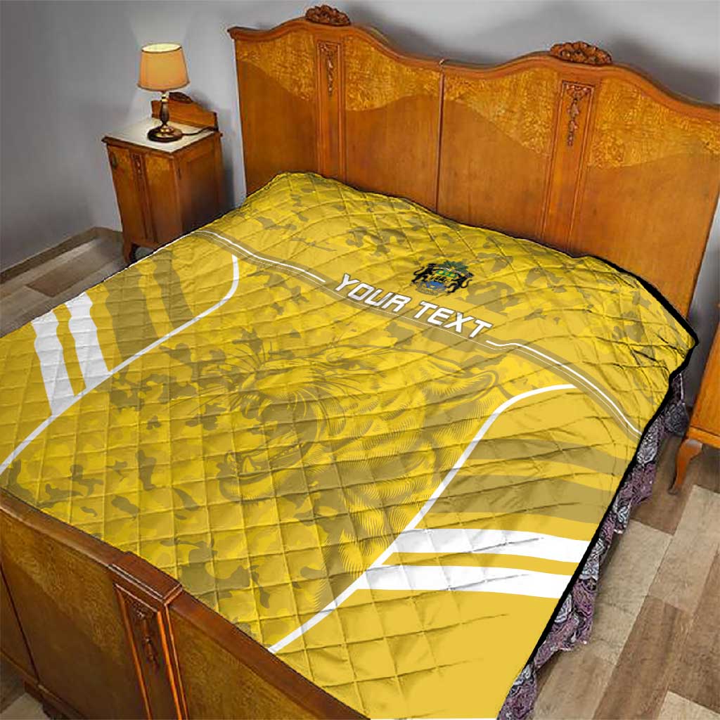 Custom Gabon Football Quilt Go Les Pantheres LT15