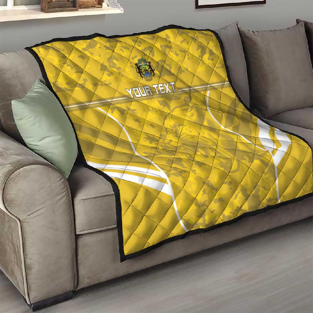 Custom Gabon Football Quilt Go Les Pantheres LT15