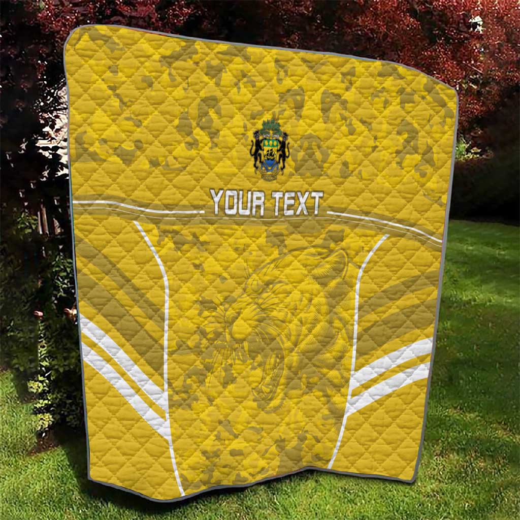 Custom Gabon Football Quilt Go Les Pantheres LT15