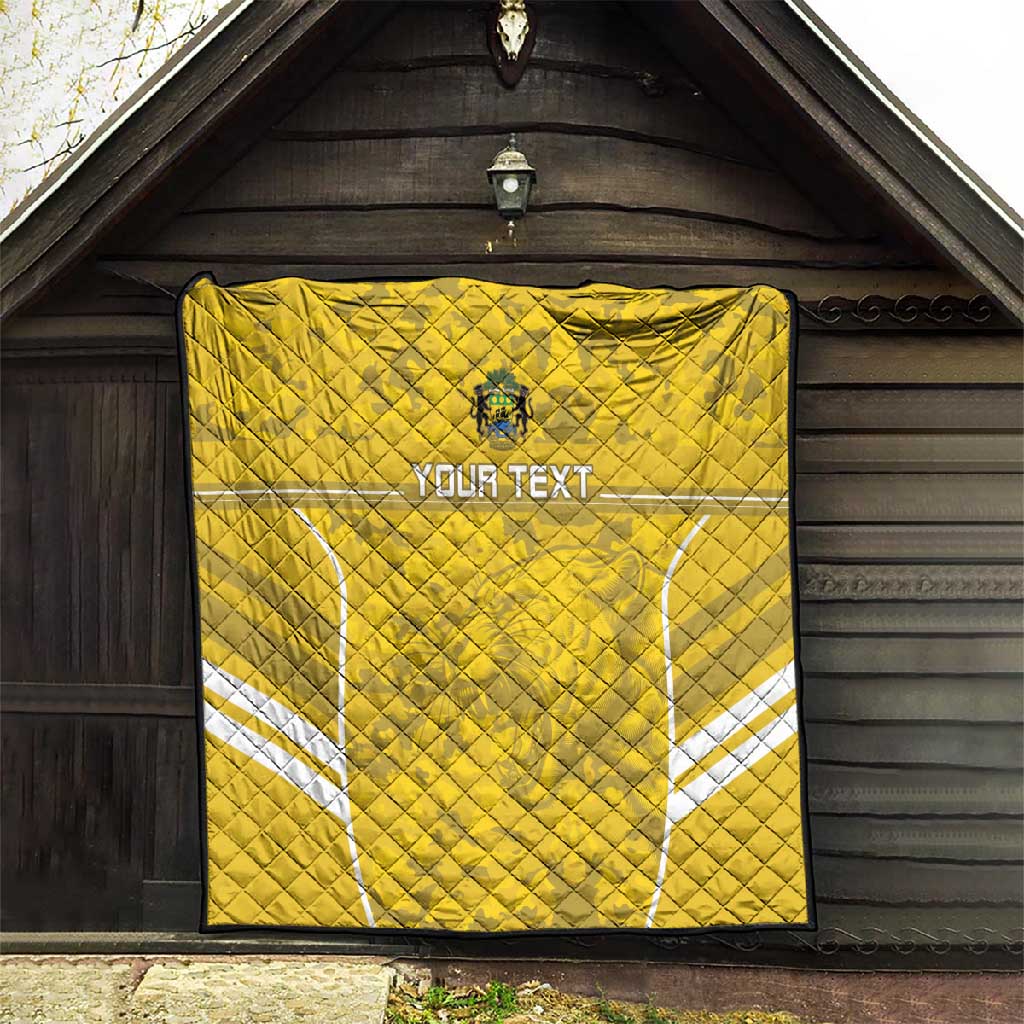 Custom Gabon Football Quilt Go Les Pantheres LT15