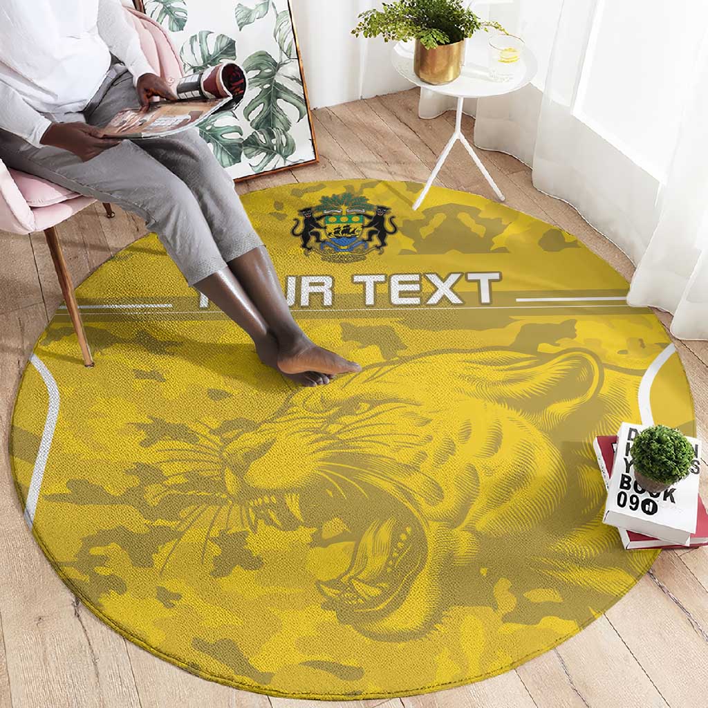 Custom Gabon Football Round Carpet Go Les Pantheres LT15