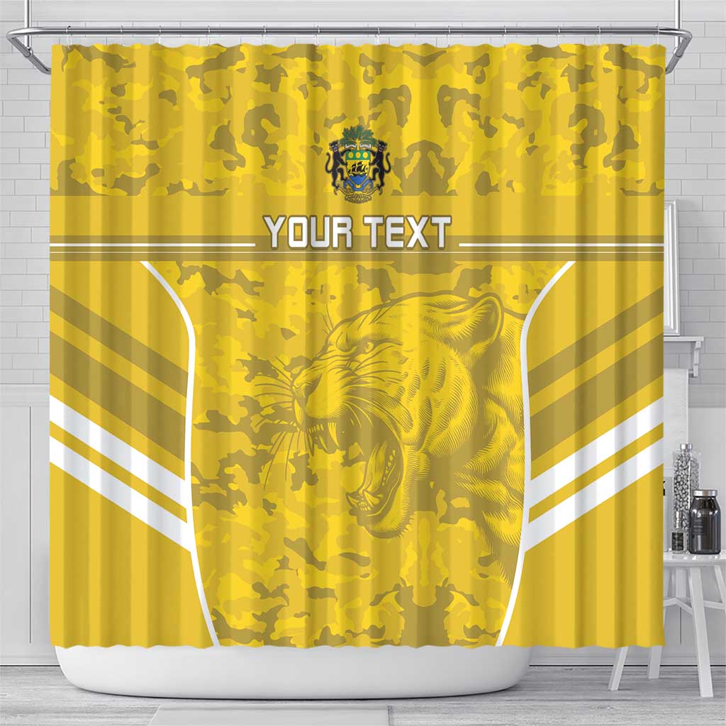 Custom Gabon Football Shower Curtain Go Panthers LT15