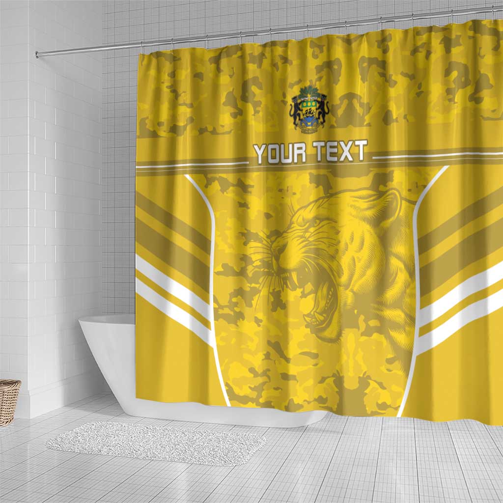 Custom Gabon Football Shower Curtain Go Panthers LT15