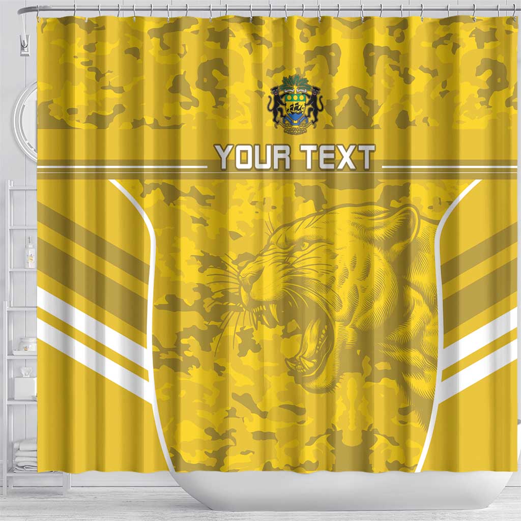 Custom Gabon Football Shower Curtain Go Panthers LT15
