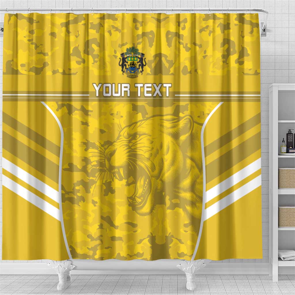 Custom Gabon Football Shower Curtain Go Panthers LT15