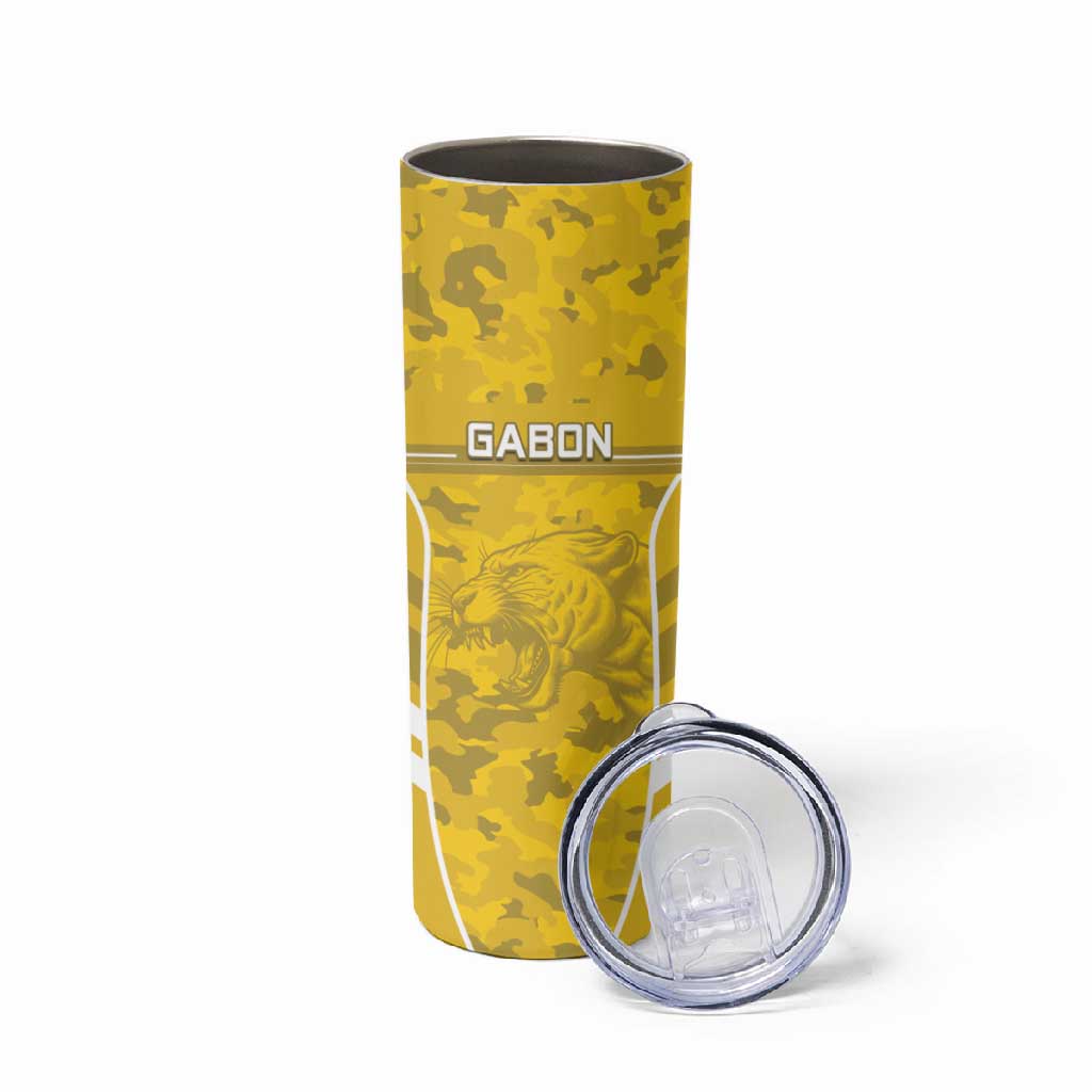 Custom Gabon Football Skinny Tumbler Go Les Pantheres LT15