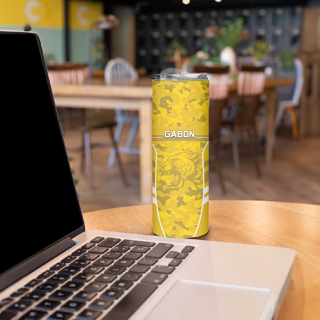 Custom Gabon Football Skinny Tumbler Go Les Pantheres LT15