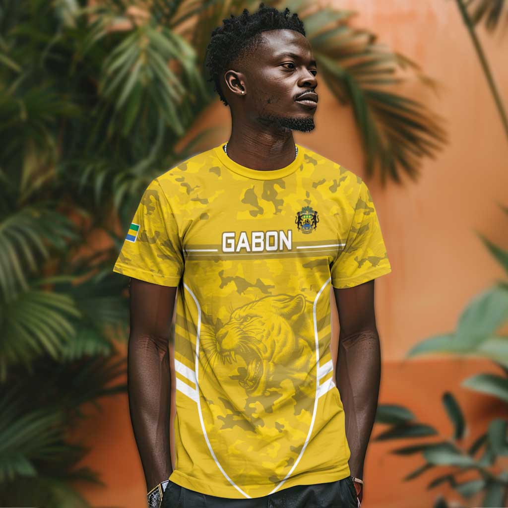 Custom Gabon Football T shirt Go Les Pantheres LT15
