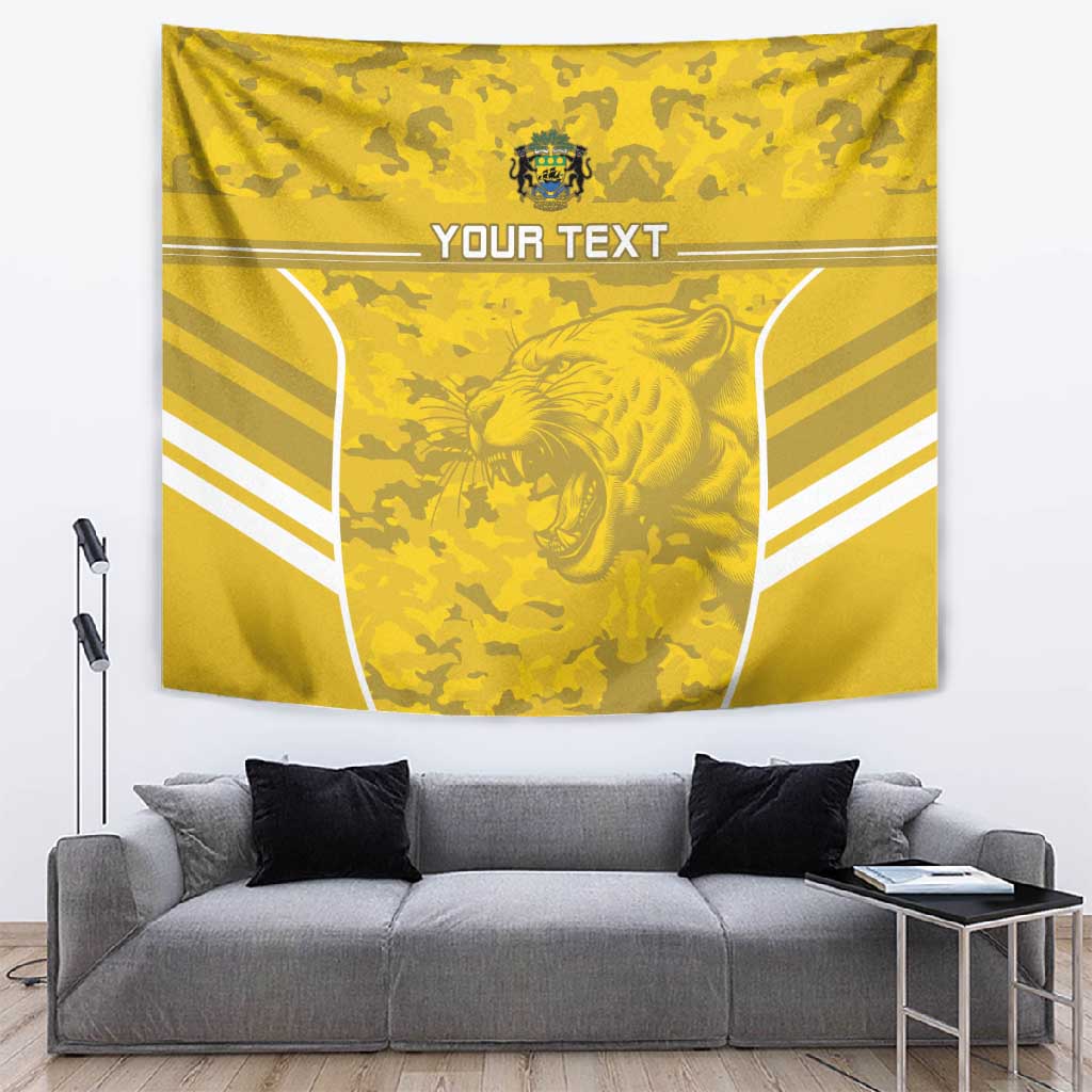 Custom Gabon Football Tapestry Go Les Pantheres LT15