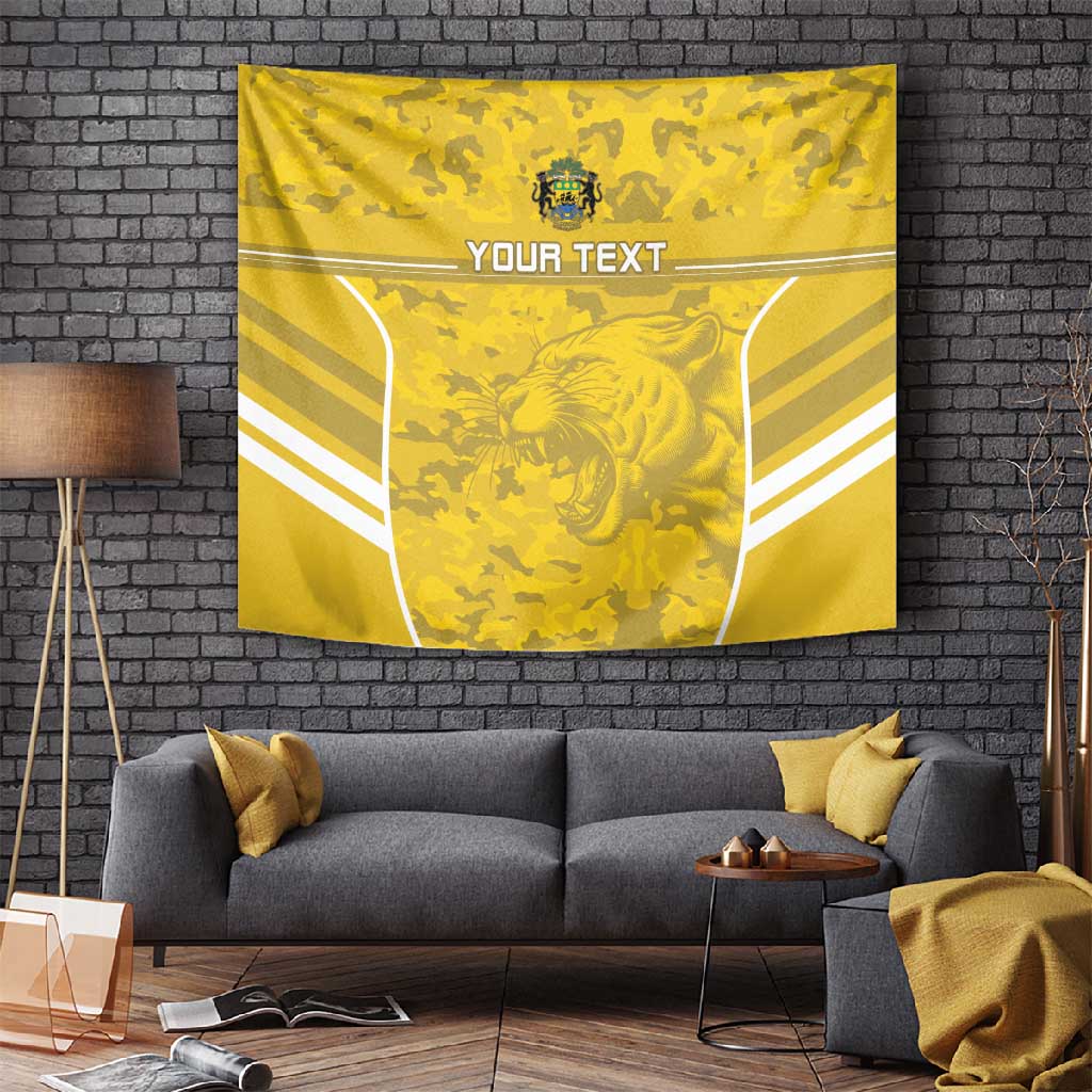 Custom Gabon Football Tapestry Go Les Pantheres LT15