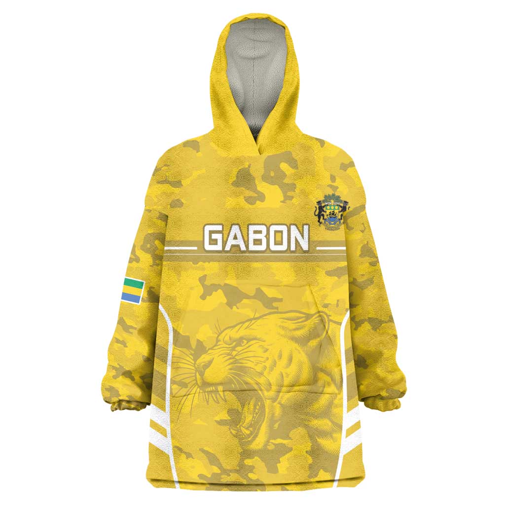Custom Gabon Football Wearable Blanket Hoodie Go Les Pantheres LT15