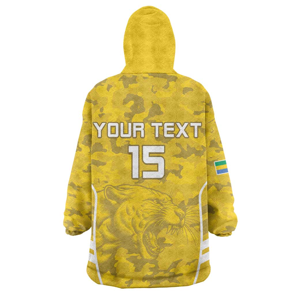 Custom Gabon Football Wearable Blanket Hoodie Go Les Pantheres LT15