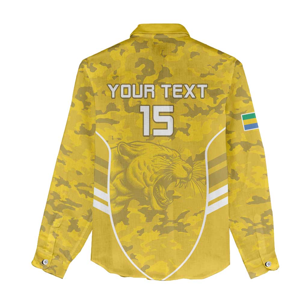 Custom Gabon Football Women Casual Shirt Go Les Pantheres LT15