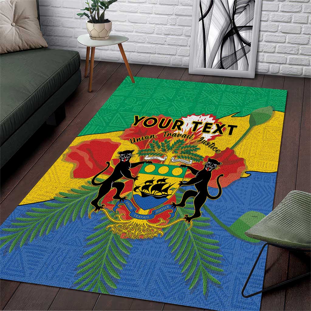 Personalised Afro Gabon Area Rug Gabonese Union Travail and Justice LT15